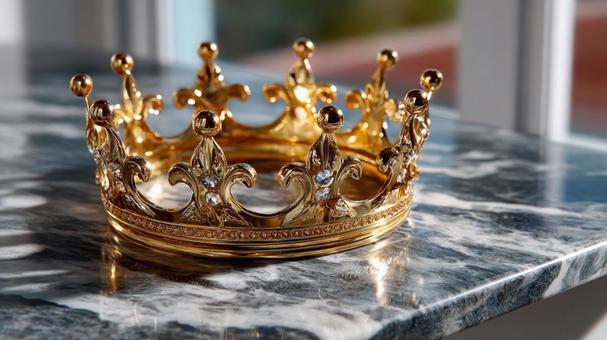 家のリビングにある金色の王冠 家のリビングにある金色の王冠の写真