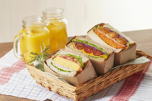 サンドイッチ サンドイッチ サンドイッチ,厚切りサンド,フォトジェニックの写真素材