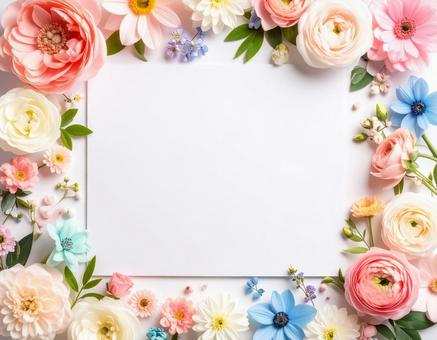 色鮮やかな花のフレーム 色鮮やかな花のフレームの写真