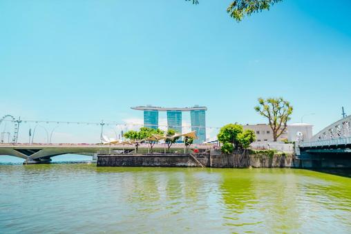 【シンガポール】マリーナベイサンズ シンガポール,ビル,金融街の写真素材