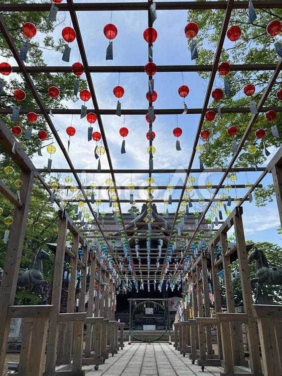 金峯神社の風鈴 風鈴,風鈴祭り,夏詣の写真素材