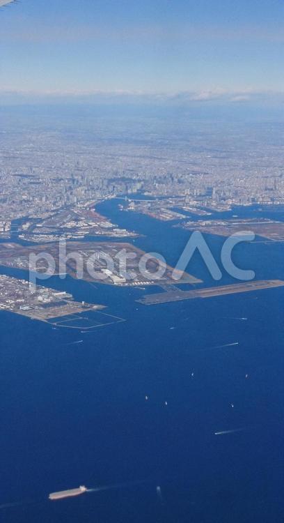 羽田空港　空撮 羽田空港,空撮,飛行機の写真素材