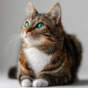 澄んだ瞳を持つキジトラの猫 澄んだ瞳を持つキジトラの猫の写真