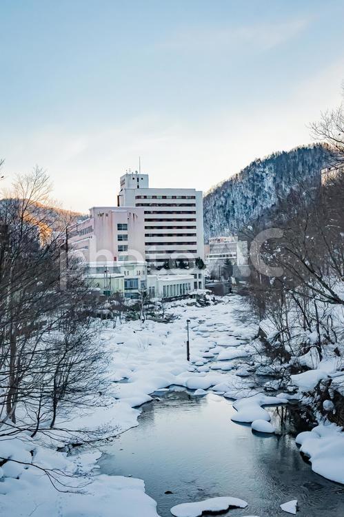 北海道　札幌　定山渓の冬の風景 北海道,札幌,札幌市の写真素材