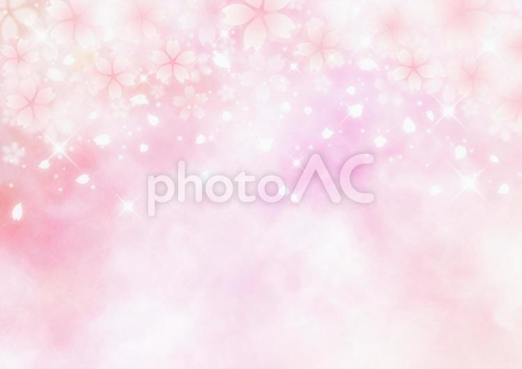 キラキラ輝く桜　幻想的な春の背景素材（ピンク） 桜,桜吹雪,春の写真素材