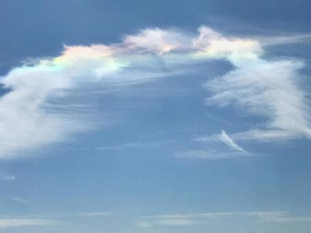 Photo, clouds, rainbow, rainbow-colored, 