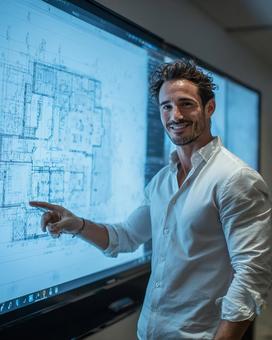 大画面で確認する建築計画 大画面で確認する建築計画の写真