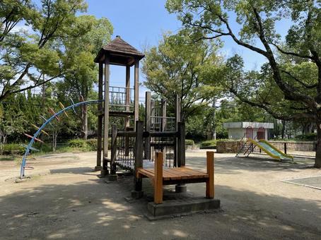 夏の公園 公園,遊具,夏空の写真素材