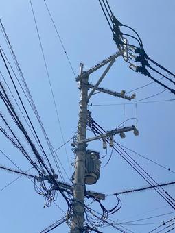 電柱電線7229 電柱電線7229の写真