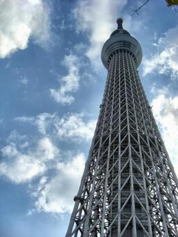 曇り日の東京スカイツリー-98 東京スカイツリー,曇り日,電波塔の写真素材
