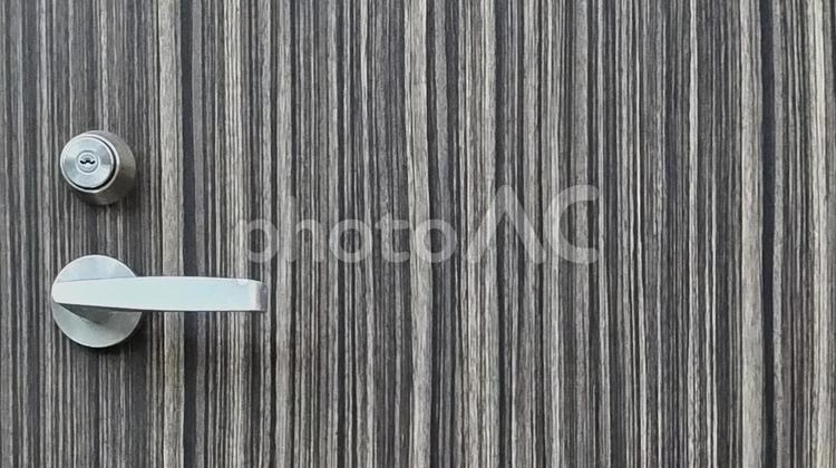 木目のドアとドアノブ 扉,ドアノブ,木目の写真素材
