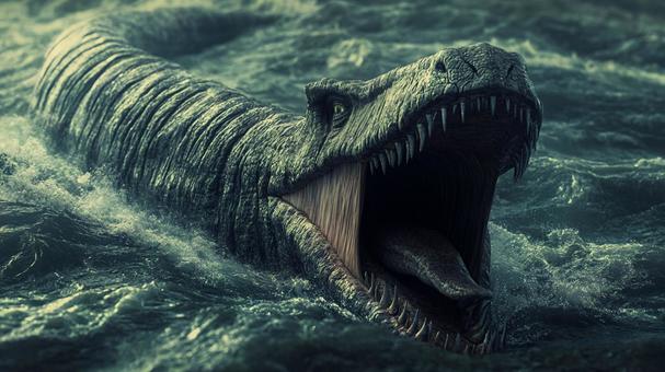 海上のエラスモサウルス5 海上のエラスモサウルス5の写真