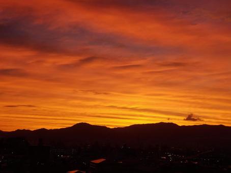 Photo, setting sun, sunset, dusk, 