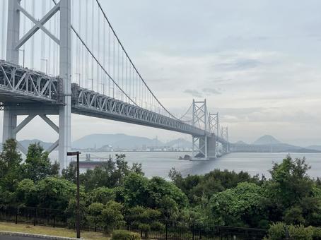 瀬戸大橋 瀬戸大橋 瀬戸大橋,与島パーキング,雨の写真素材