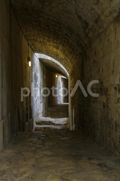 古代ローマの遺跡、円形闘技場。フランス コロッセオ,ニーム,ニーム円形闘技場の写真素材
