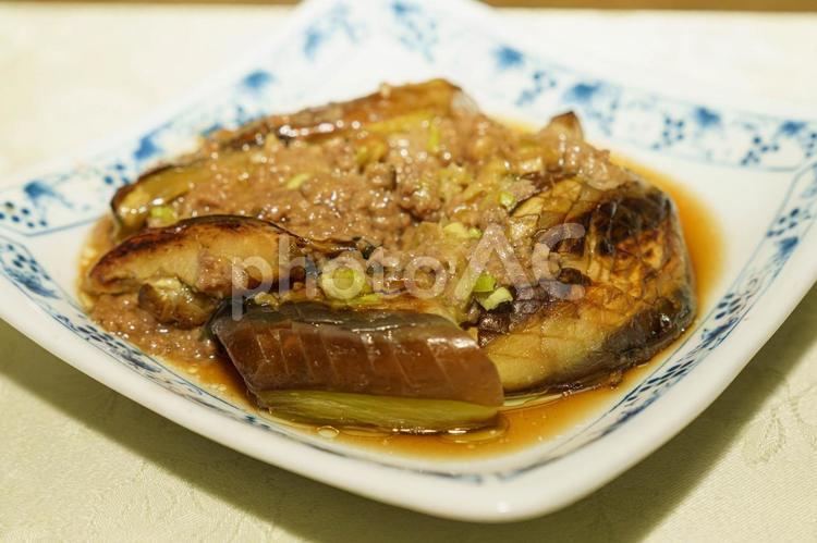 家庭料理のナスと豚の炒め物 食べ物,食事,肉の写真素材