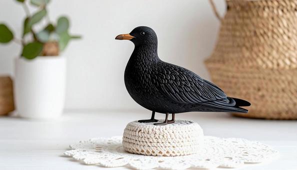 黒い鳥のオブジェ 黒い鳥のオブジェの写真