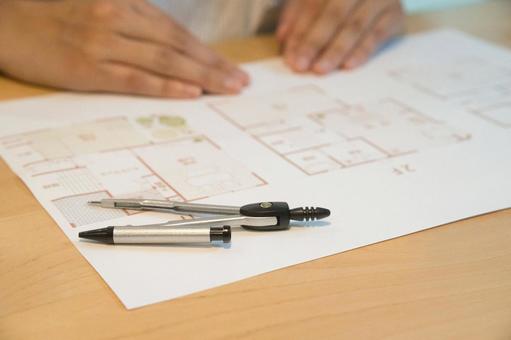 新築注文住宅の間取図 新築注文住宅の間取図 設計図,間取り図,計画の写真素材