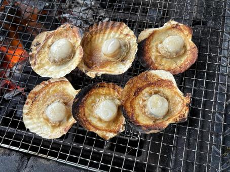 帆立の網焼き 01 帆立の網焼き 01 帆立,ホタテ,貝の写真素材