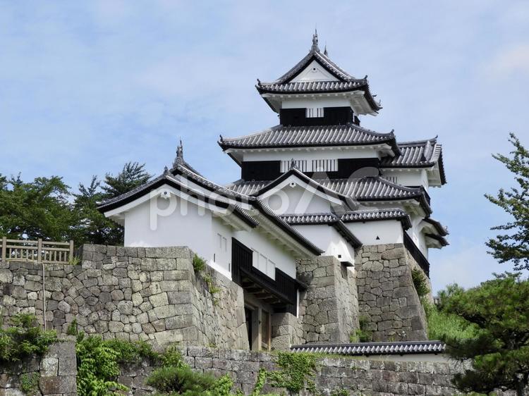 二の丸から見上げる白河小峰城三重櫓 白河小峰城,小峰城,白河市の写真素材