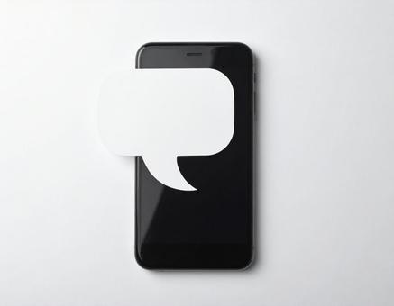 スマートフォンに吹き出し スマートフォンに吹き出しの写真