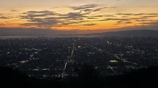 夜景ぼくらの広場（生駒山／なるかわ園地） ぼくらの広場,生駒山,夜景スポットの写真素材