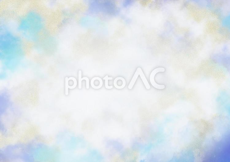 金箔を散りばめた水彩風の幻想的な雲模様　フレーム素材（青×紫） 水彩,幻想的,雲の写真素材