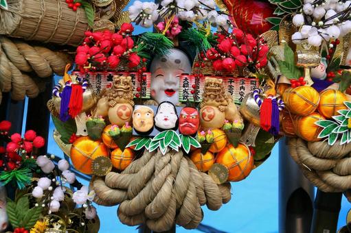 Rake Hyottoko Oni Okame Tori no Ichi December Business Prosperity Shrine Ennichi Rake Hyottoko Oni Okame Tori no Ichi December Business Prosperity Shrine Ennichi