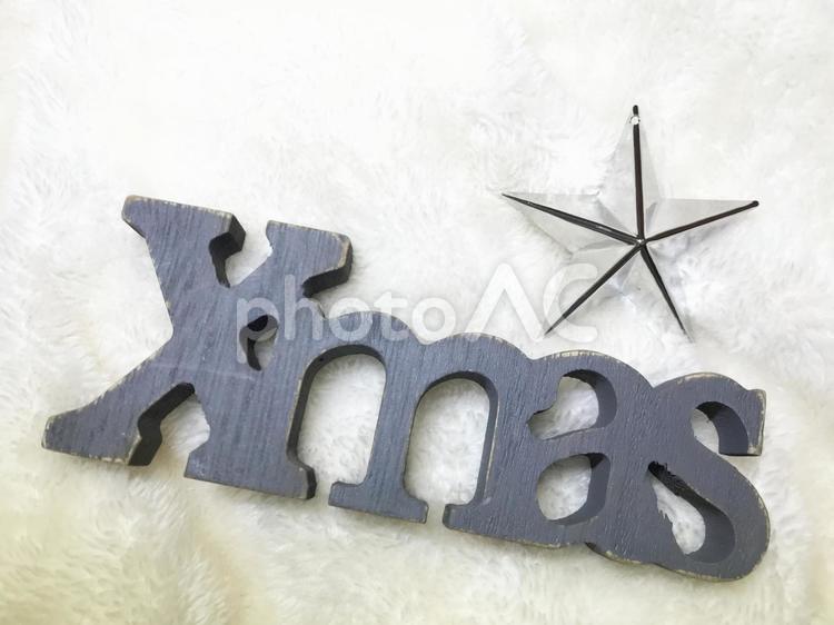 クリスマスイメージ、星、白いファー、シンプル クリスマスイメージ,星,白いの写真素材