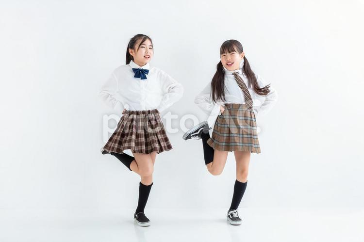 制服を着た笑顔の小学生　 student 笑顔,塾,学習塾の写真素材