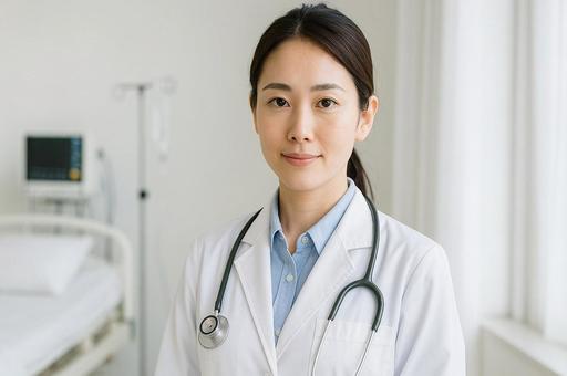 女性医師の笑顔・医療・診察・臨床・看護 女性医師の笑顔・医療・診察・臨床・看護の写真