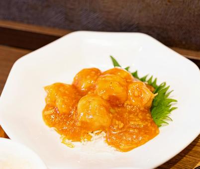 エビチリ エビチリ エビチリ,中華,中華料理の写真素材