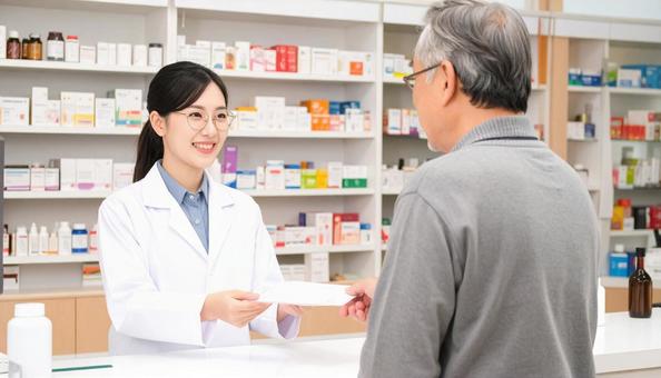 笑顔で働く薬剤師 笑顔で働く薬剤師の写真