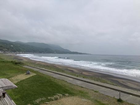 海岸線in北海道 海岸線in北海道 海,風景,曇りの写真素材
