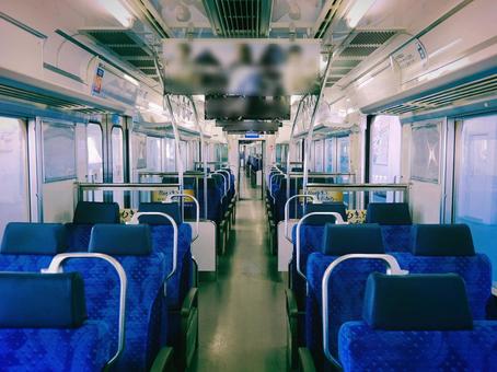 電車内＿無人 電車,無人,福岡の写真素材