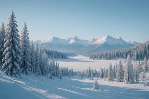 冬の自然風景と旅行の写真