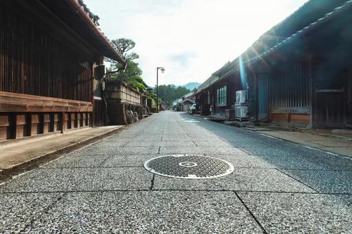 奈良・明日香村の歴史的な集落の街道 奈良・明日香村の歴史的な集落の街道 奈良県,明日香村,石畳の写真素材