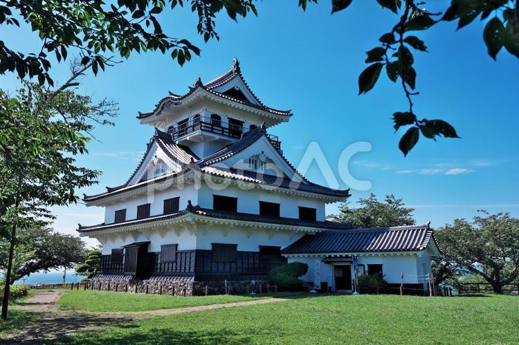 城山公園の館山城（額縁構図） 城山公園,館山城,千葉県館山市の写真素材