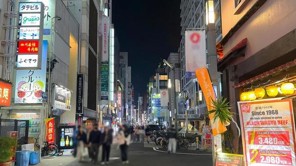 Hình ảnh, phố mua sắm, đêm, osaka, 