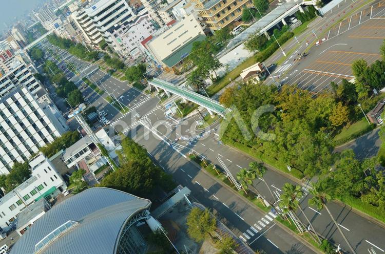 都市の大通りを俯瞰する 都市,大通り,道路の写真素材
