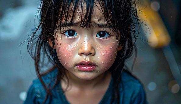 泣き顔の日本人の女の子 泣き顔の日本人の女の子の写真