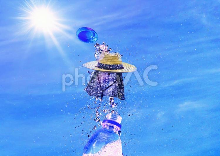 背景イメージ素材/夏・熱中症対策 夏,熱中症,イメージの写真素材