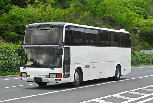 三菱ふそう　エアロクイーン　白 夜行バス,高速バス,旅行の写真素材