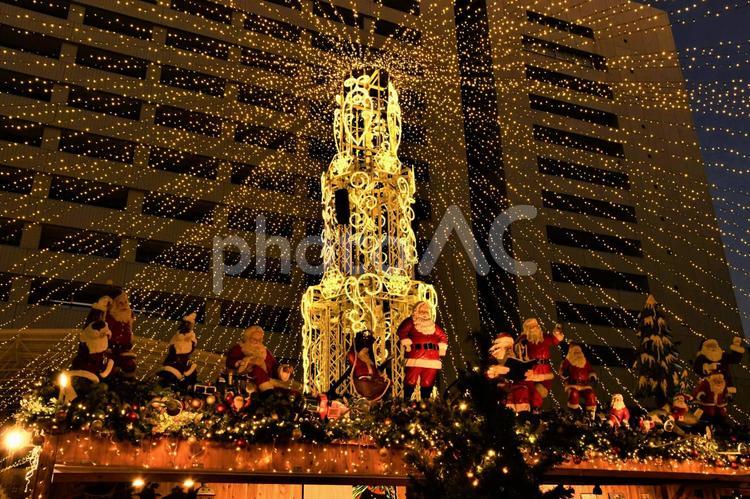 天神中央公園のクリスマスマーケット サンタクロース,クリスマス,クリスマスマーケットの写真素材