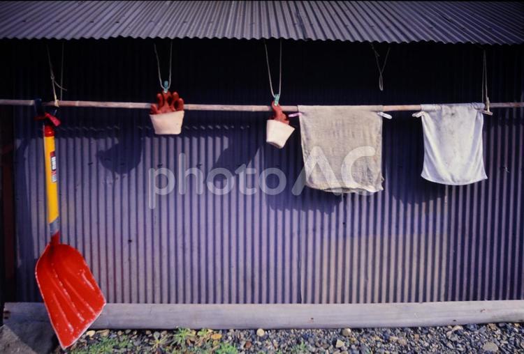 日の当たる場所 洗濯物,南向き,晴天の写真素材