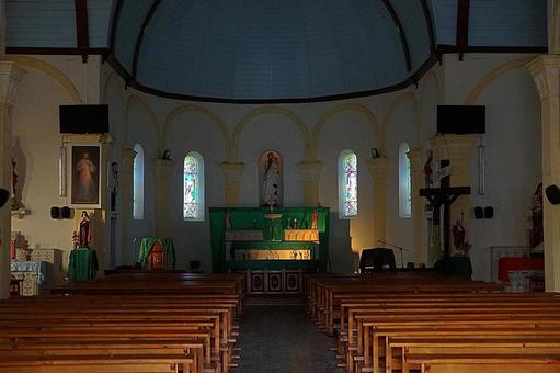 ニューカレドニア557　ウヴェア島　教会 ニューカレドニア,ウヴェア島,セントジョセフ教会の写真素材