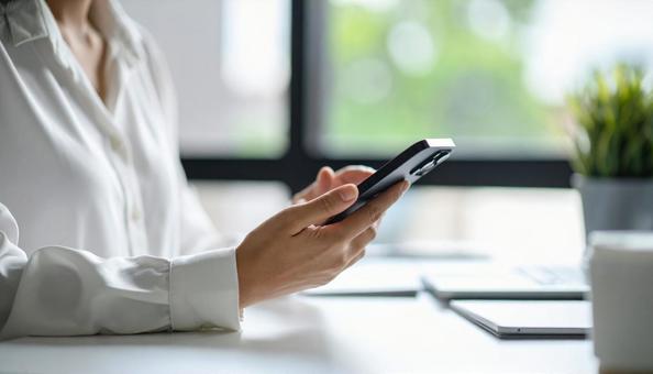 スマホを使う女性 スマホを使う女性の写真