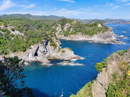 石廊埼から東側の眺望 石廊埼,石廊崎,静岡県の写真素材