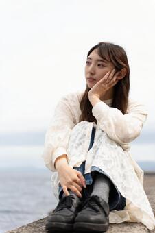 ひとり時間 人,女の子,人物の写真素材