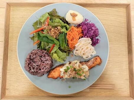 五穀米のワンプレートランチ2 ワンプレート,ランチ,五穀米の写真素材